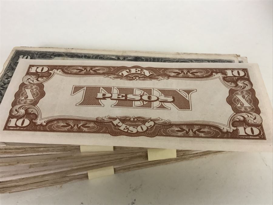 Large Stack Of Ten Pesos Paper Currency From The Japanese Government [Photo 7]