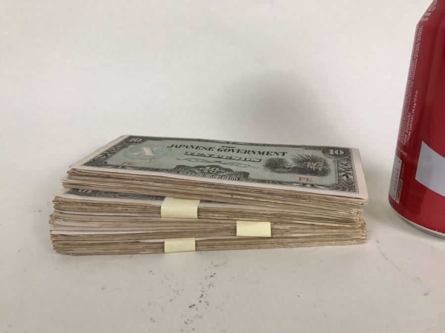 Large Stack Of Ten Pesos Paper Currency From The Japanese Government [Photo 3]