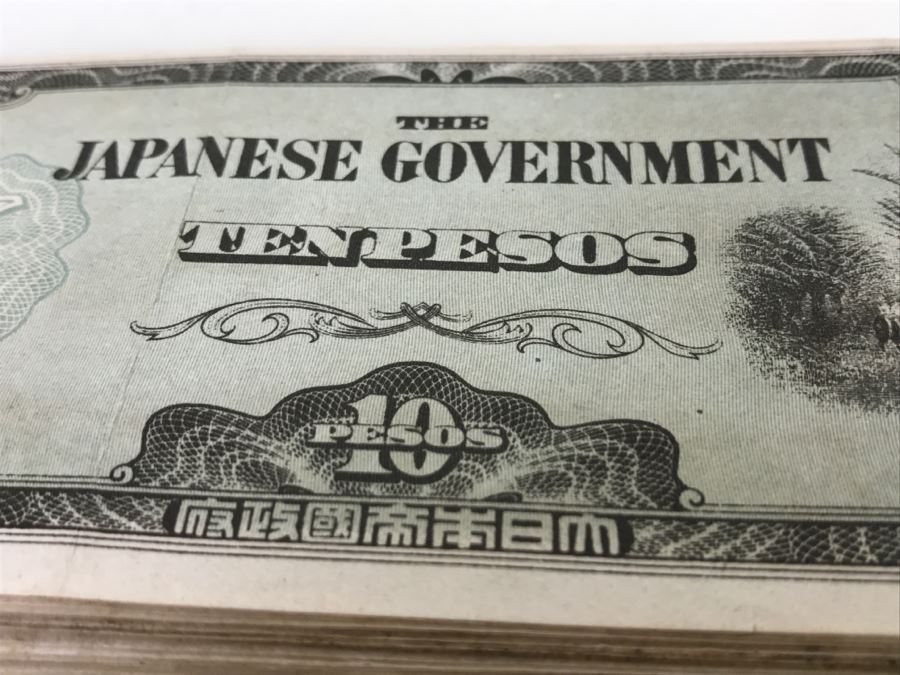 Large Stack Of Ten Pesos Paper Currency From The Japanese Government [Photo 5]
