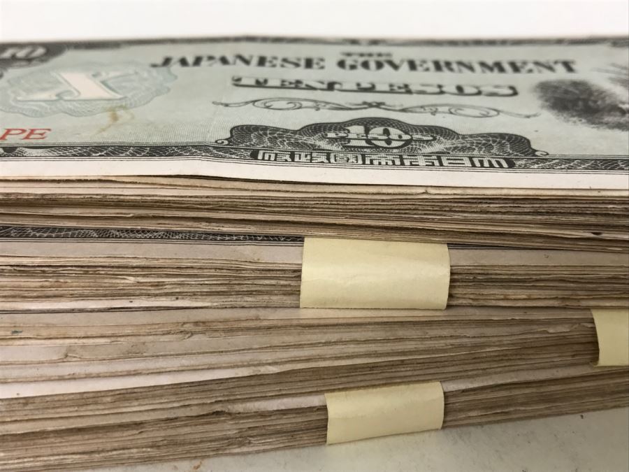 Large Stack Of Ten Pesos Paper Currency From The Japanese Government [Photo 8]