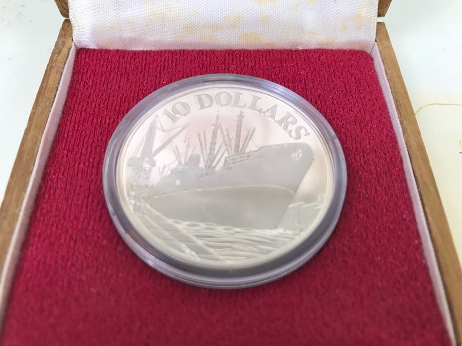 Republic Of Singapore 10th Anniversay Coin 1975 $10 50% Silver Proof Coin 31g [Photo 3]