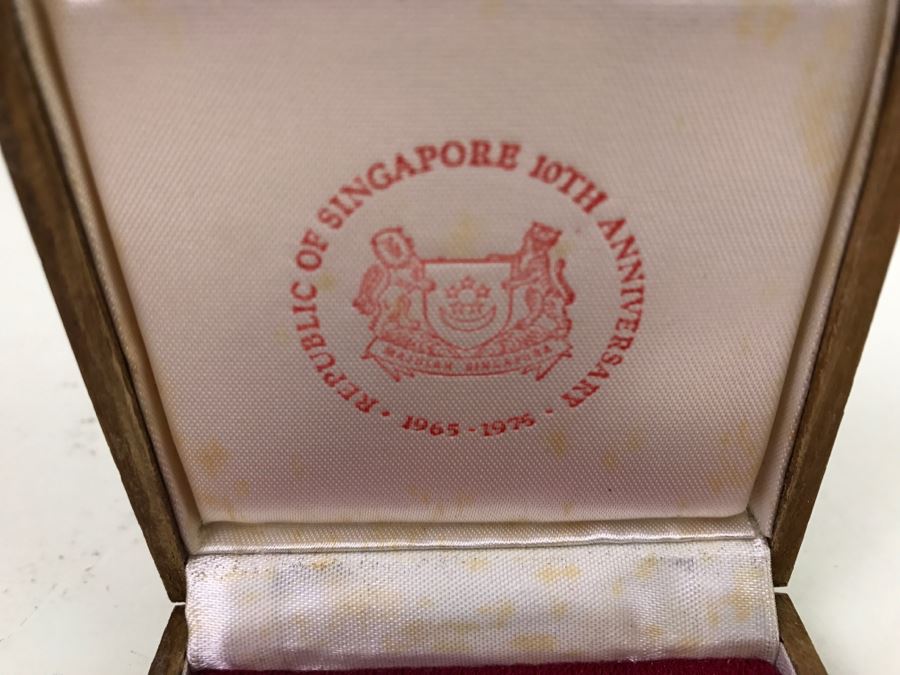 Republic Of Singapore 10th Anniversay Coin 1975 $10 50% Silver Proof Coin 31g [Photo 8]