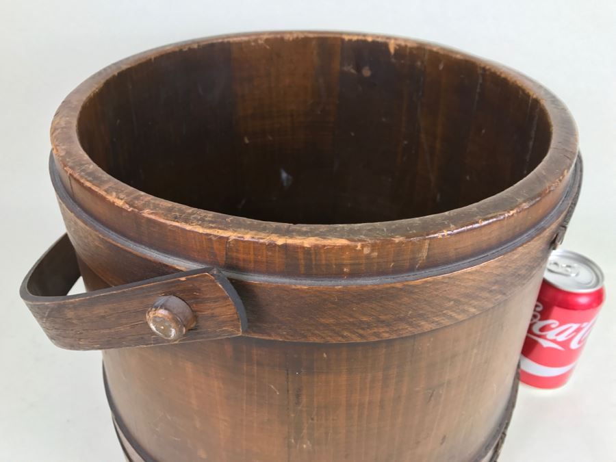 Vintage Wooden Bucket With Handle [Photo 7]