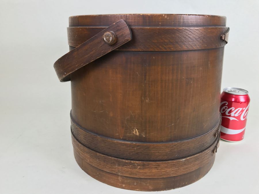 Vintage Wooden Bucket With Handle [Photo 6]