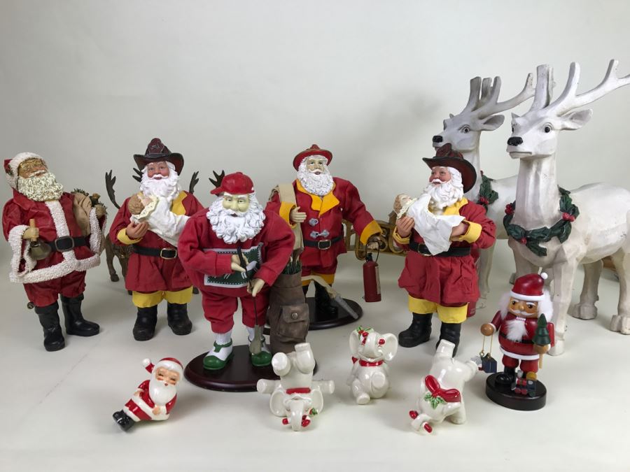 Vintage Christmas Decoration Santa Claus Lot