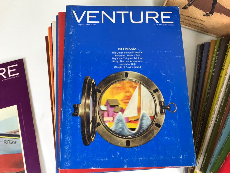Collection Of Vintage 1960s VENTURE Travel Magazines With Cool Holographic Covers [Photo 6]