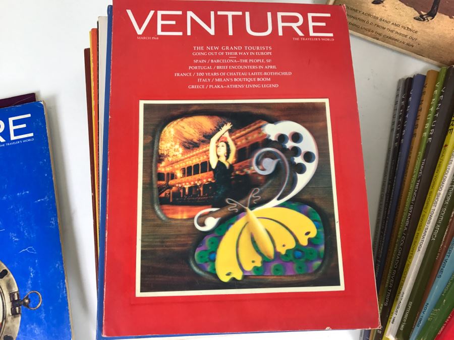 Collection Of Vintage 1960s VENTURE Travel Magazines With Cool Holographic Covers [Photo 7]