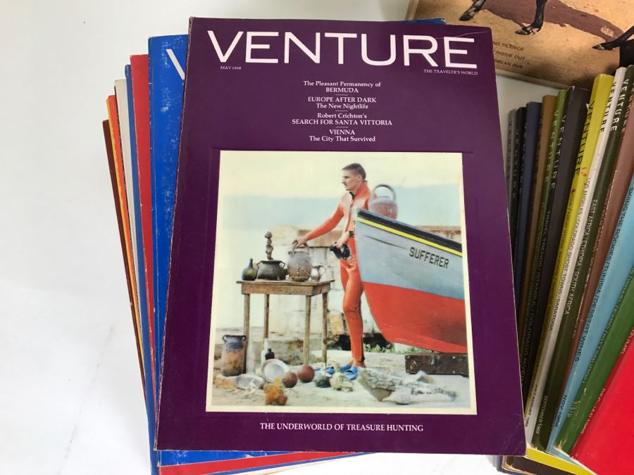 Collection Of Vintage 1960s VENTURE Travel Magazines With Cool Holographic Covers [Photo 2]