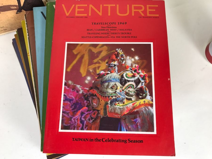 Collection Of Vintage 1960s VENTURE Travel Magazines With Cool Holographic Covers [Photo 19]
