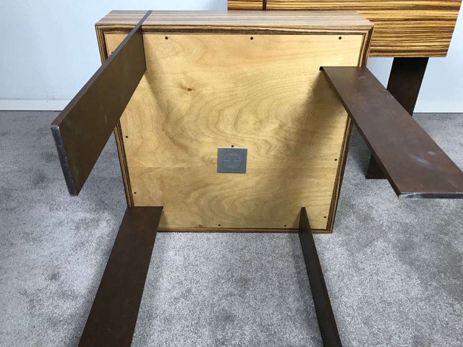 Pair Of Modernist Antoine Proulx Wood And Metal End Tables Held By Freedom High End [Photo 4]