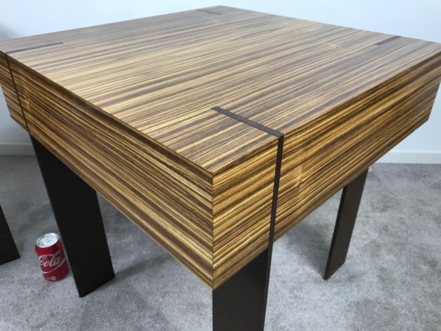 Pair Of Modernist Antoine Proulx Wood And Metal End Tables Held By Freedom High End [Photo 14]