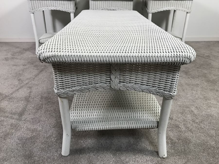 Lloyd Flanders Wicker Outdoor Coffee Table And (3) Lloyd Flanders Tables With Glass Tops [Photo 8]