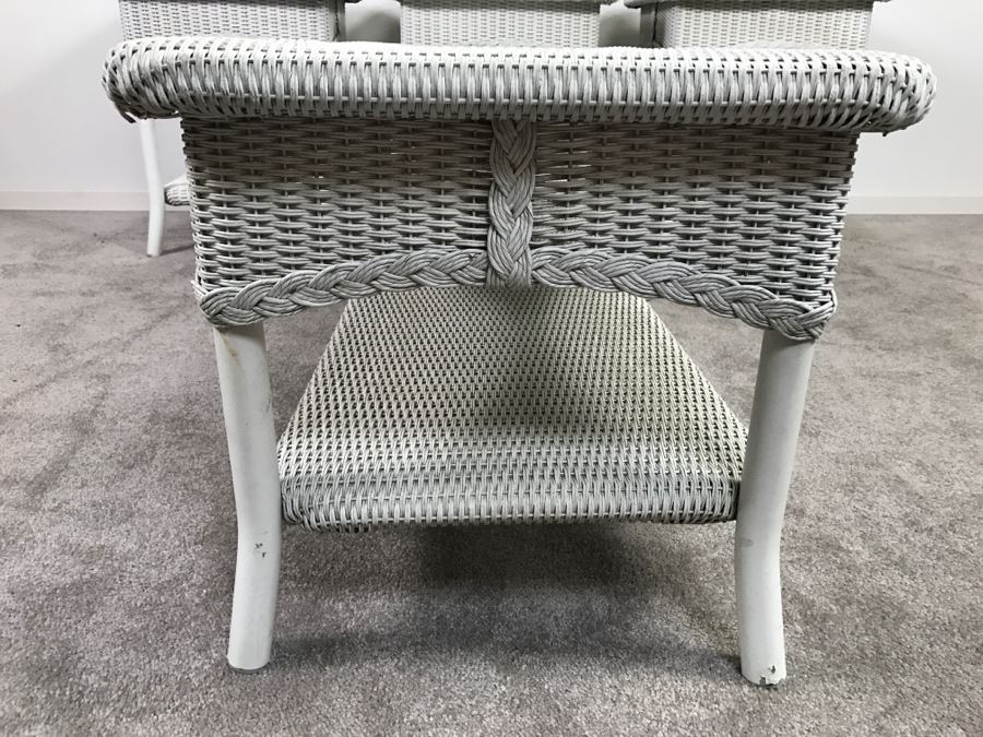 Lloyd Flanders Wicker Outdoor Coffee Table And (3) Lloyd Flanders Tables With Glass Tops [Photo 6]