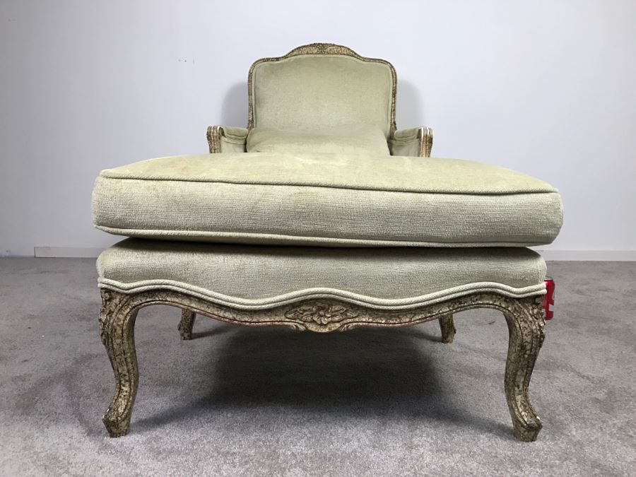 Nice Cream Colored French Provencial Armchair With Ottoman [Photo 3]