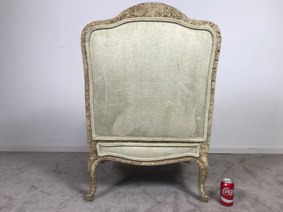 Nice Cream Colored French Provencial Armchair With Ottoman [Photo 9]
