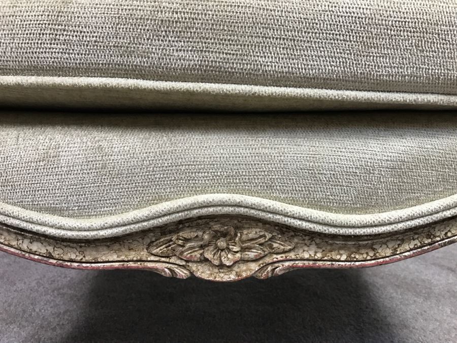 Nice Cream Colored French Provencial Armchair With Ottoman [Photo 5]