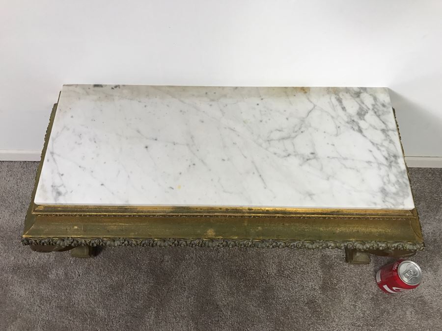 Gilt Wall Mounted Table With Marble Top [Photo 6]