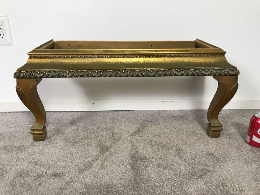 Gilt Wall Mounted Table With Marble Top [Photo 2]