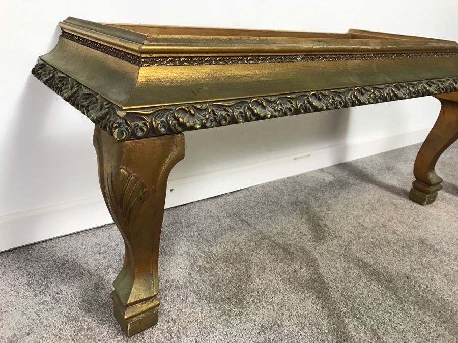 Gilt Wall Mounted Table With Marble Top [Photo 4]