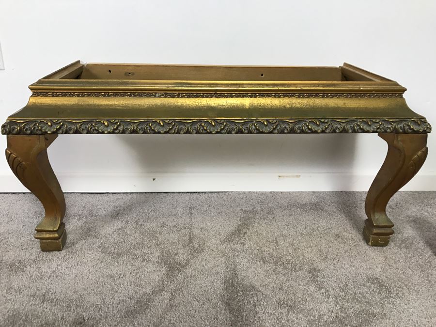 Gilt Wall Mounted Table With Marble Top [Photo 3]