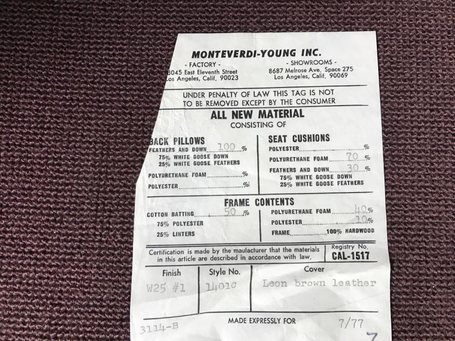 Pair Of Classy Vintage Brown Leather Armchairs By Monteverdi-Young Los Angeles, CA [Photo 11]