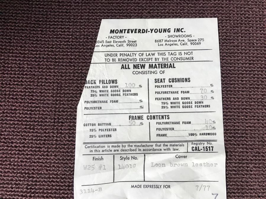 Pair Of Classy Vintage Brown Leather Armchairs By Monteverdi-Young Los Angeles, CA [Photo 10]