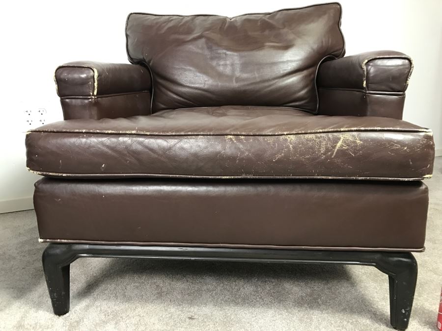 Pair Of Classy Vintage Brown Leather Armchairs By Monteverdi-Young Los Angeles, CA [Photo 4]