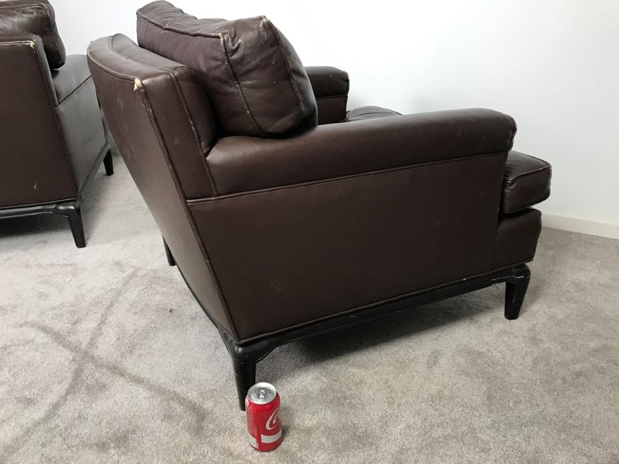 Pair Of Classy Vintage Brown Leather Armchairs By Monteverdi-Young Los Angeles, CA [Photo 14]
