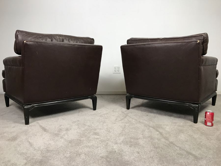 Pair Of Classy Vintage Brown Leather Armchairs By Monteverdi-Young Los Angeles, CA [Photo 12]