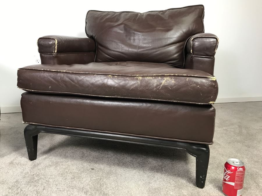 Pair Of Classy Vintage Brown Leather Armchairs By Monteverdi-Young Los Angeles, CA [Photo 3]