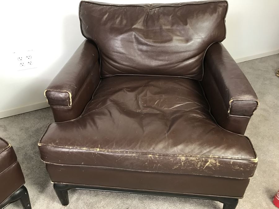 Pair Of Classy Vintage Brown Leather Armchairs By Monteverdi-Young Los Angeles, CA [Photo 9]