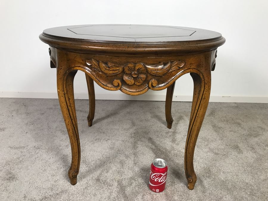 Round Wooden Side Table [Photo 2]