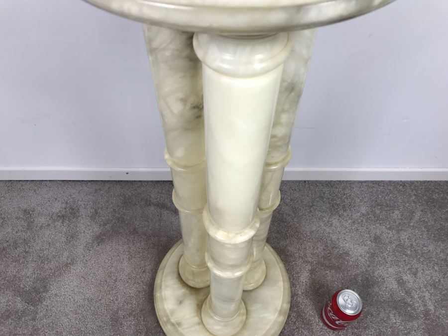 White Marble 3-Column Pedestal Table Great For Displaying Sculptures [Photo 8]