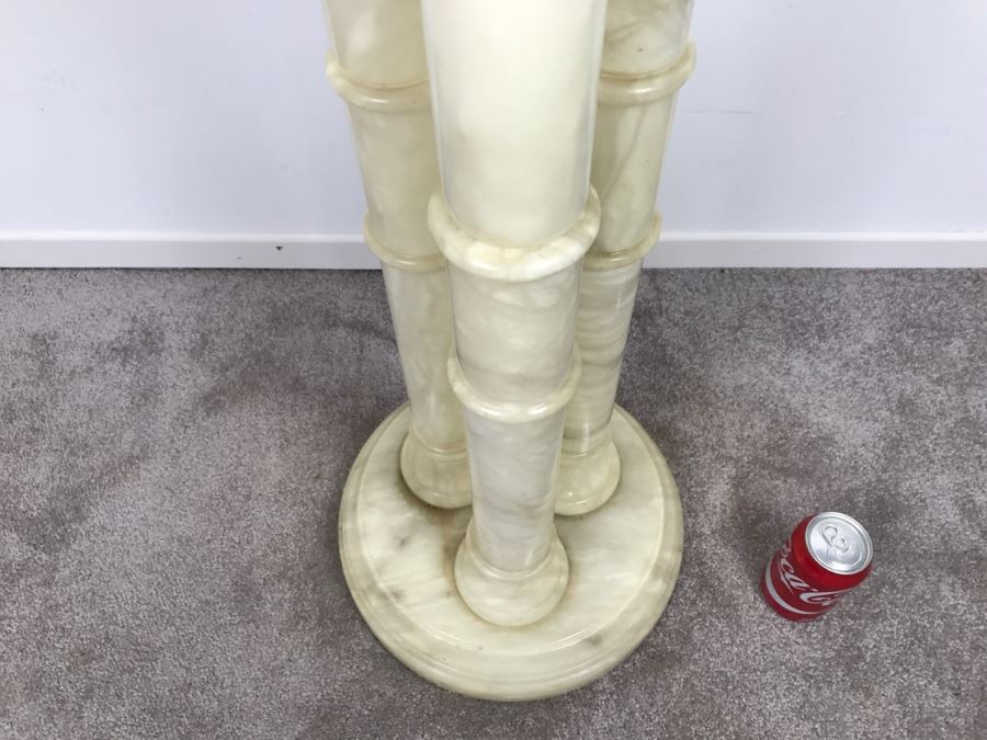 White Marble 3-Column Pedestal Table Great For Displaying Sculptures [Photo 9]
