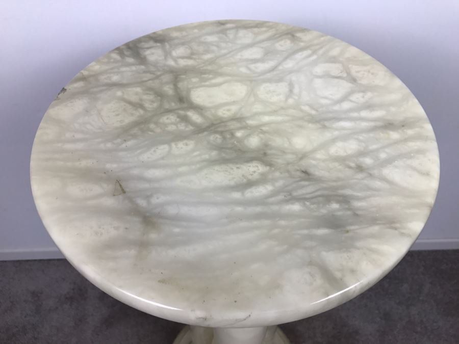 White Marble 3-Column Pedestal Table Great For Displaying Sculptures [Photo 6]
