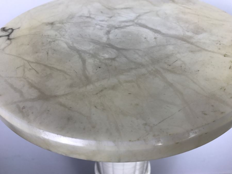 Round White Marble Pedestal Table Great For Displaying Sculptures [Photo 10]