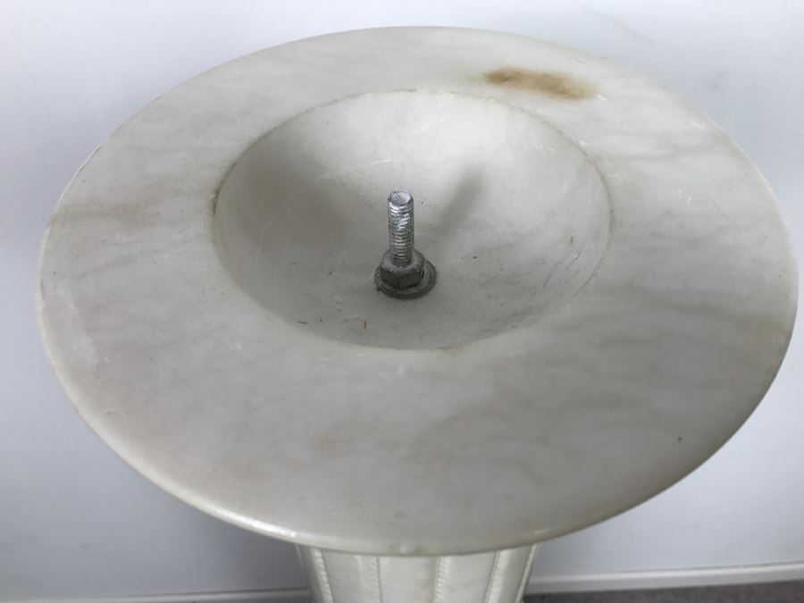 Round White Marble Pedestal Table Great For Displaying Sculptures [Photo 12]