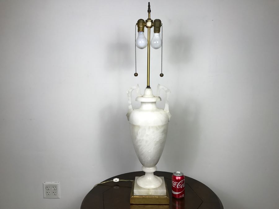 Large Stunning White Marble Table Lamp Without Shade [Photo 1]