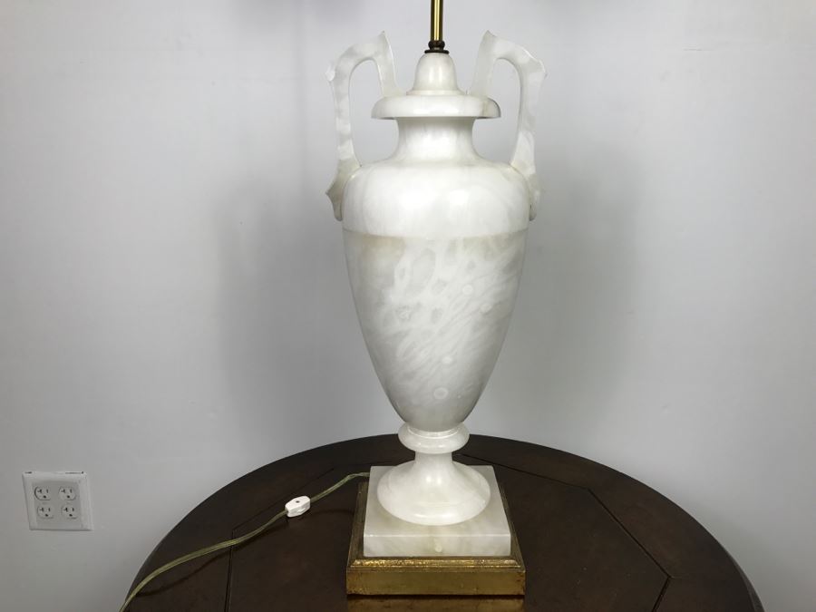 Large Stunning White Marble Table Lamp Without Shade [Photo 4]