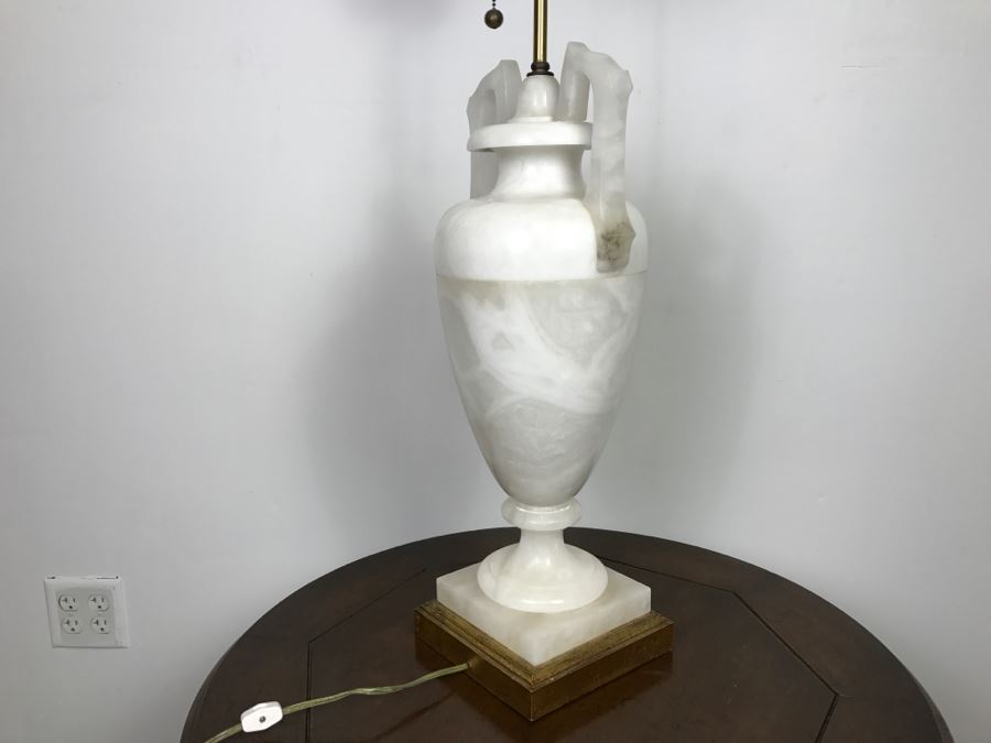 Large Stunning White Marble Table Lamp Without Shade [Photo 11]