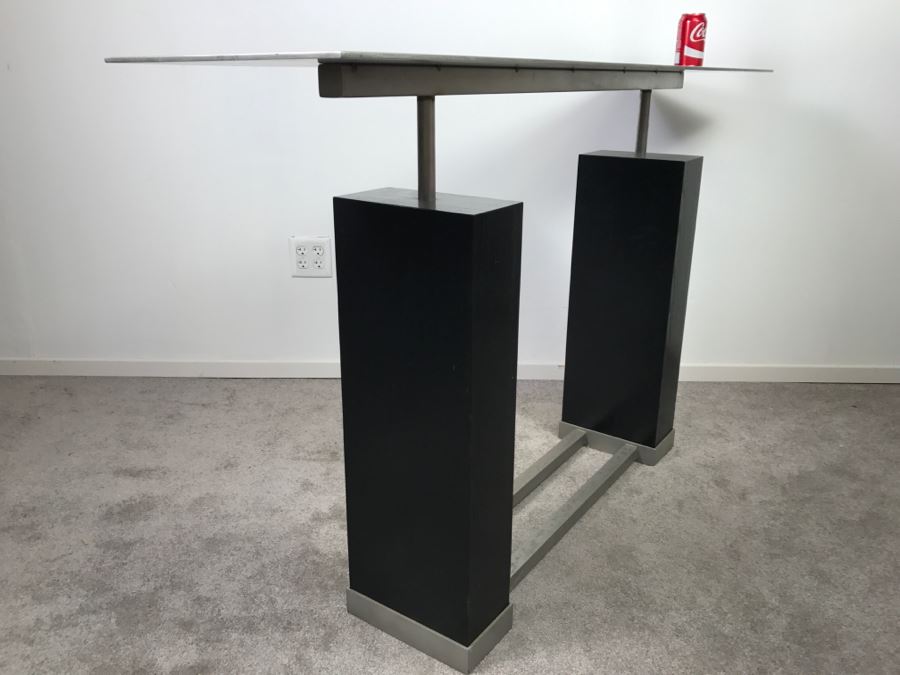 Nice Modernist Industrial Metal And Wood Console Entry Table - Very Heavy [Photo 5]