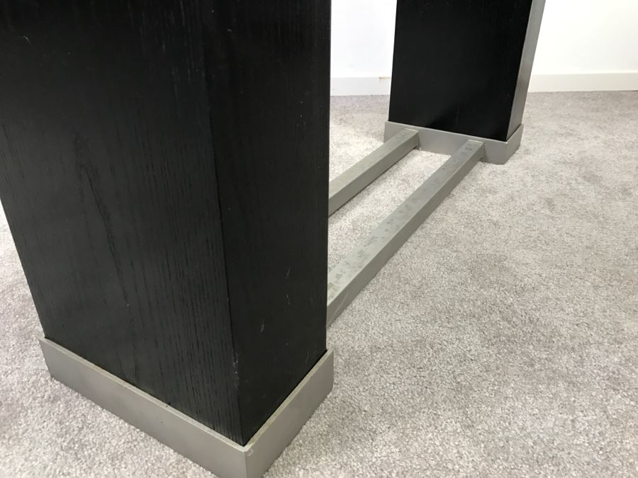 Nice Modernist Industrial Metal And Wood Console Entry Table - Very Heavy [Photo 7]