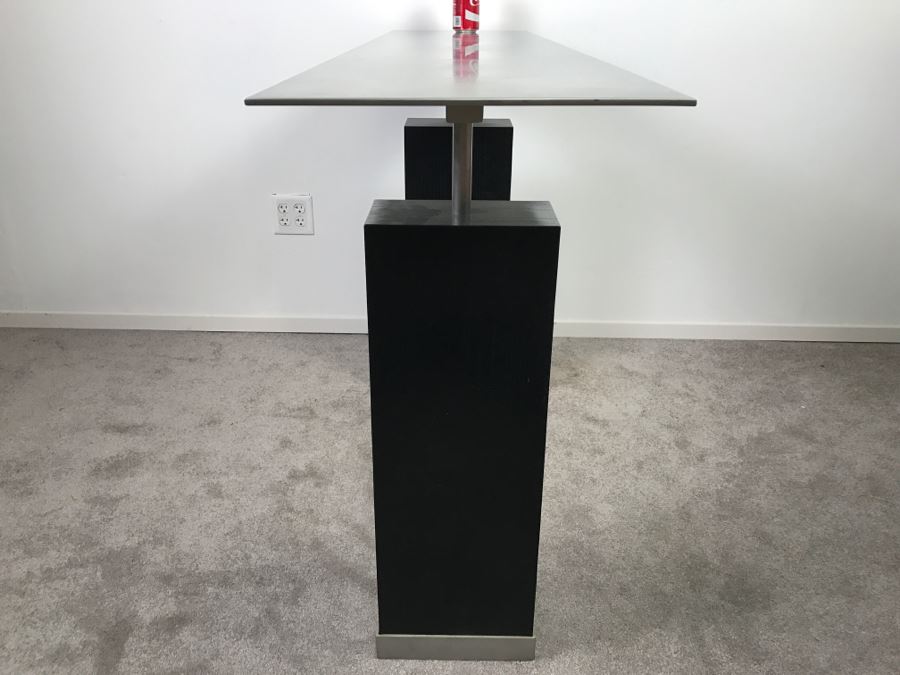 Nice Modernist Industrial Metal And Wood Console Entry Table - Very Heavy [Photo 9]