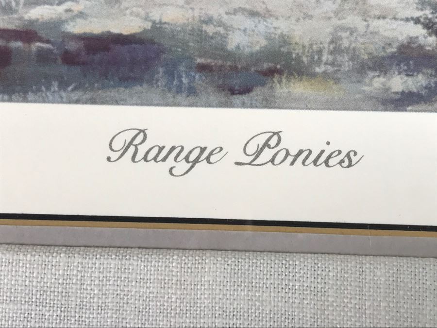 Olaf Wieghorst 'Range Ponies' A.P. Hand Signed Lower Right With Rare Hand Sketch Illustration In Lower Left Of Cowboy With Horse Nicely Matted And Framed [Photo 10]