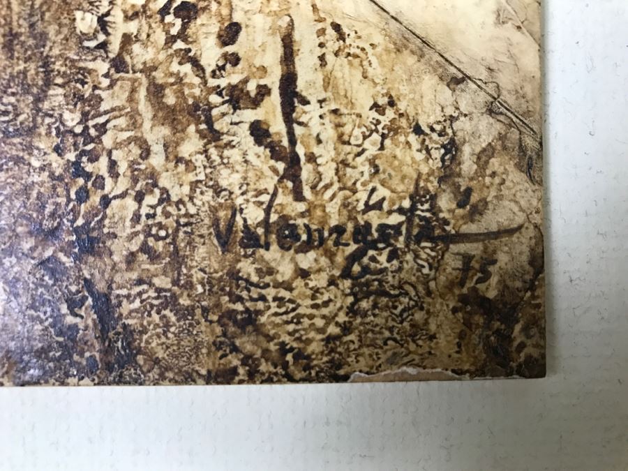 Vintage 1975 Gustavo Valenzuela Portrait Painting Signed Lower Right Mexican Modernist Painter Hermosillo, Sonora [Photo 9]