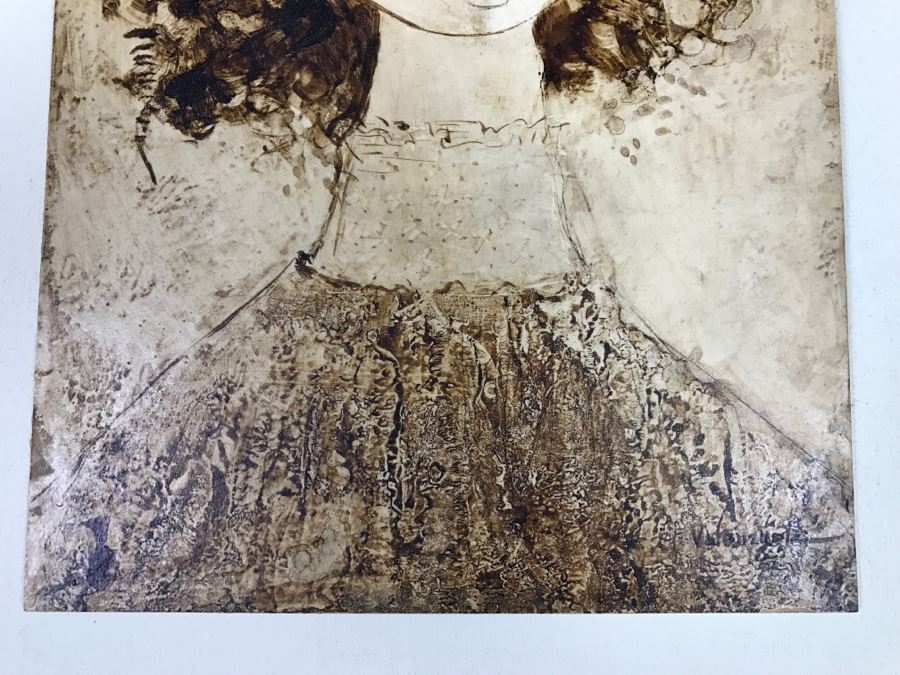 Vintage 1975 Gustavo Valenzuela Portrait Painting Signed Lower Right Mexican Modernist Painter Hermosillo, Sonora [Photo 8]