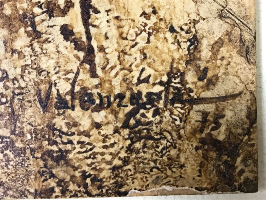 Vintage 1975 Gustavo Valenzuela Portrait Painting Signed Lower Right Mexican Modernist Painter Hermosillo, Sonora [Photo 2]