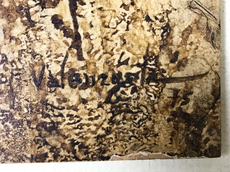 Vintage 1975 Gustavo Valenzuela Portrait Painting Signed Lower Right Mexican Modernist Painter Hermosillo, Sonora [Photo 10]