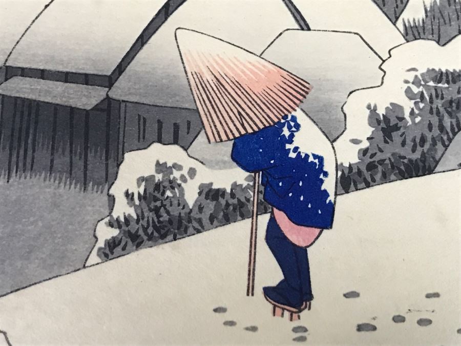 Japanese Woodblock Print Matted And Framed [Photo 9]