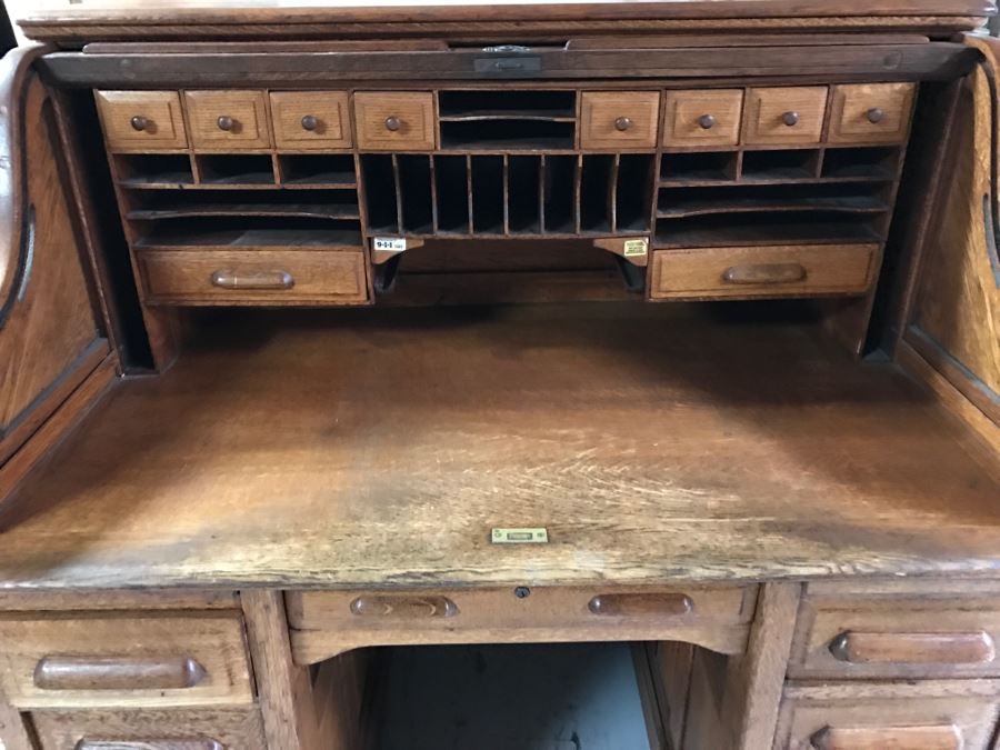 Old Oak Roll Top Desk